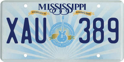 MS license plate XAU389