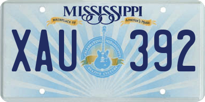 MS license plate XAU392