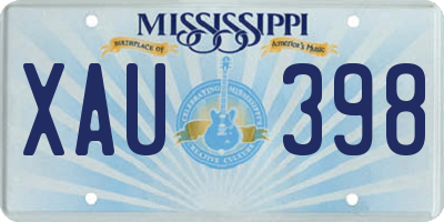 MS license plate XAU398