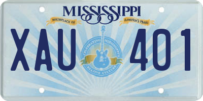 MS license plate XAU401