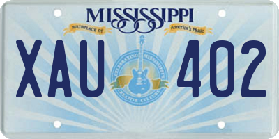 MS license plate XAU402