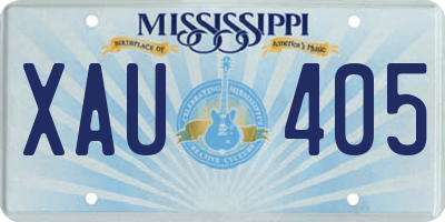 MS license plate XAU405