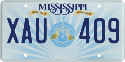 MS license plate XAU409
