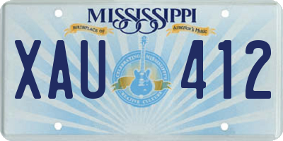 MS license plate XAU412