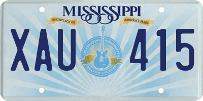 MS license plate XAU415