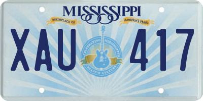 MS license plate XAU417