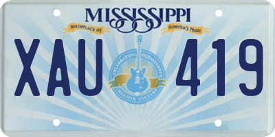 MS license plate XAU419