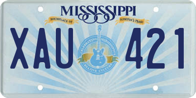 MS license plate XAU421