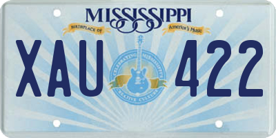 MS license plate XAU422