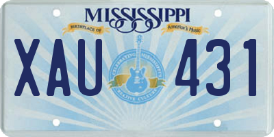 MS license plate XAU431