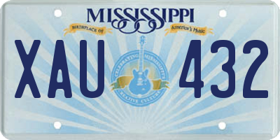 MS license plate XAU432