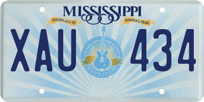 MS license plate XAU434