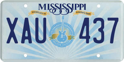 MS license plate XAU437