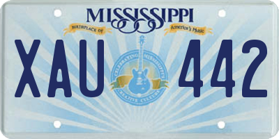 MS license plate XAU442