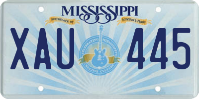 MS license plate XAU445