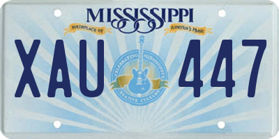 MS license plate XAU447