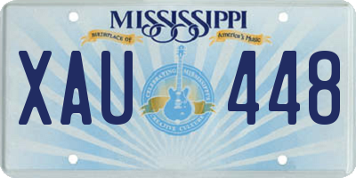 MS license plate XAU448
