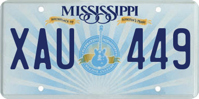 MS license plate XAU449