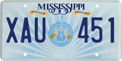 MS license plate XAU451