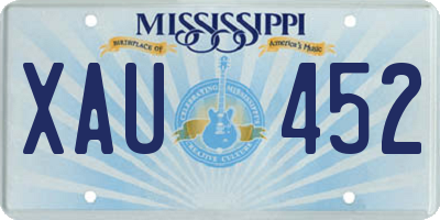 MS license plate XAU452