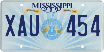 MS license plate XAU454