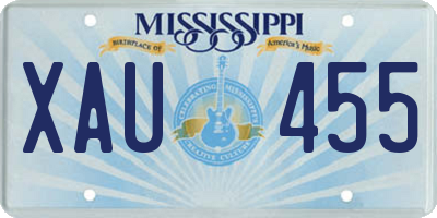 MS license plate XAU455