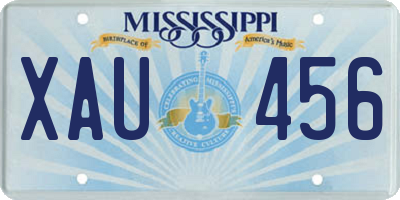MS license plate XAU456