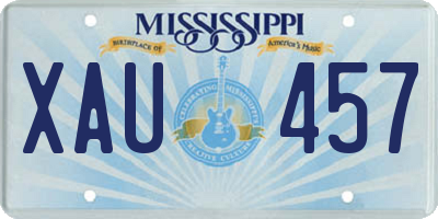 MS license plate XAU457