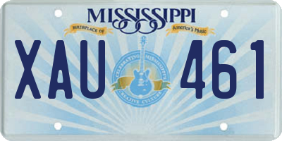 MS license plate XAU461