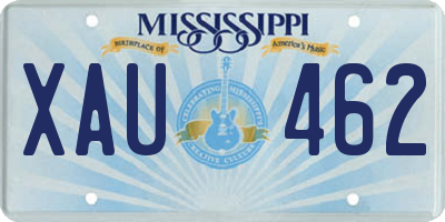 MS license plate XAU462
