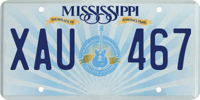 MS license plate XAU467