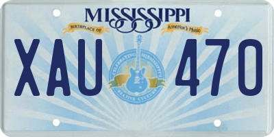 MS license plate XAU470