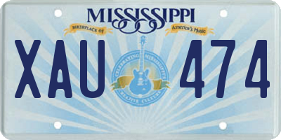 MS license plate XAU474