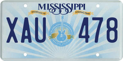 MS license plate XAU478
