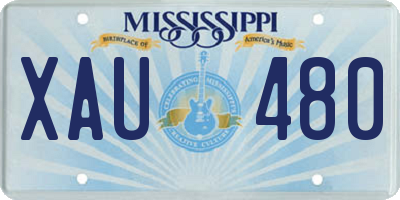 MS license plate XAU480