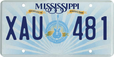 MS license plate XAU481