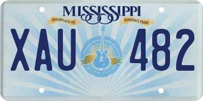 MS license plate XAU482