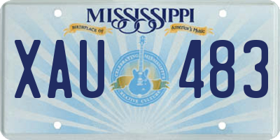MS license plate XAU483