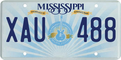 MS license plate XAU488
