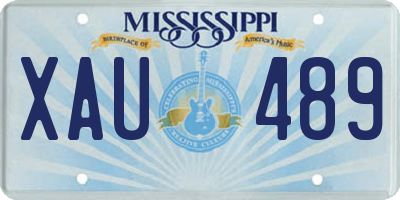 MS license plate XAU489