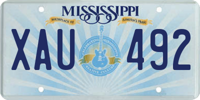 MS license plate XAU492
