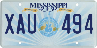 MS license plate XAU494