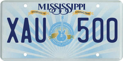 MS license plate XAU500