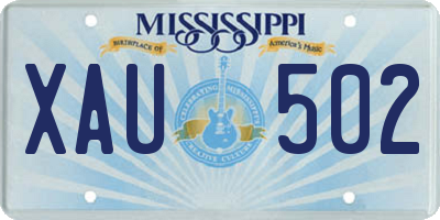 MS license plate XAU502