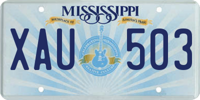 MS license plate XAU503