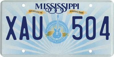 MS license plate XAU504