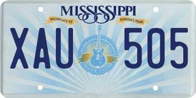 MS license plate XAU505
