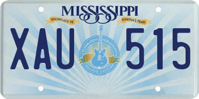 MS license plate XAU515