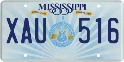MS license plate XAU516