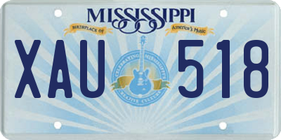 MS license plate XAU518